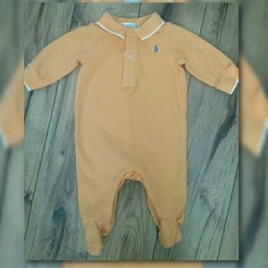 Ralph Lauren Infant Polo Romper Coverall 3M Orange